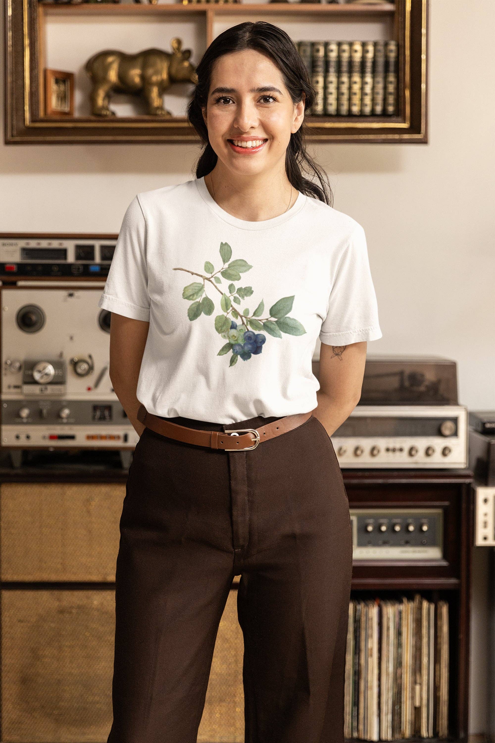 Acme. Baby Co. LLC - Wholesale Screen Printed T-Shirt - Women's - Fresh Blueberries Adult Organic Shirt5