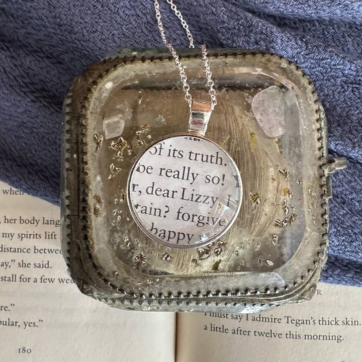 Pride & Prejudice Book Page Pendant Necklace for wholesale by Whimsy Spirit Shop