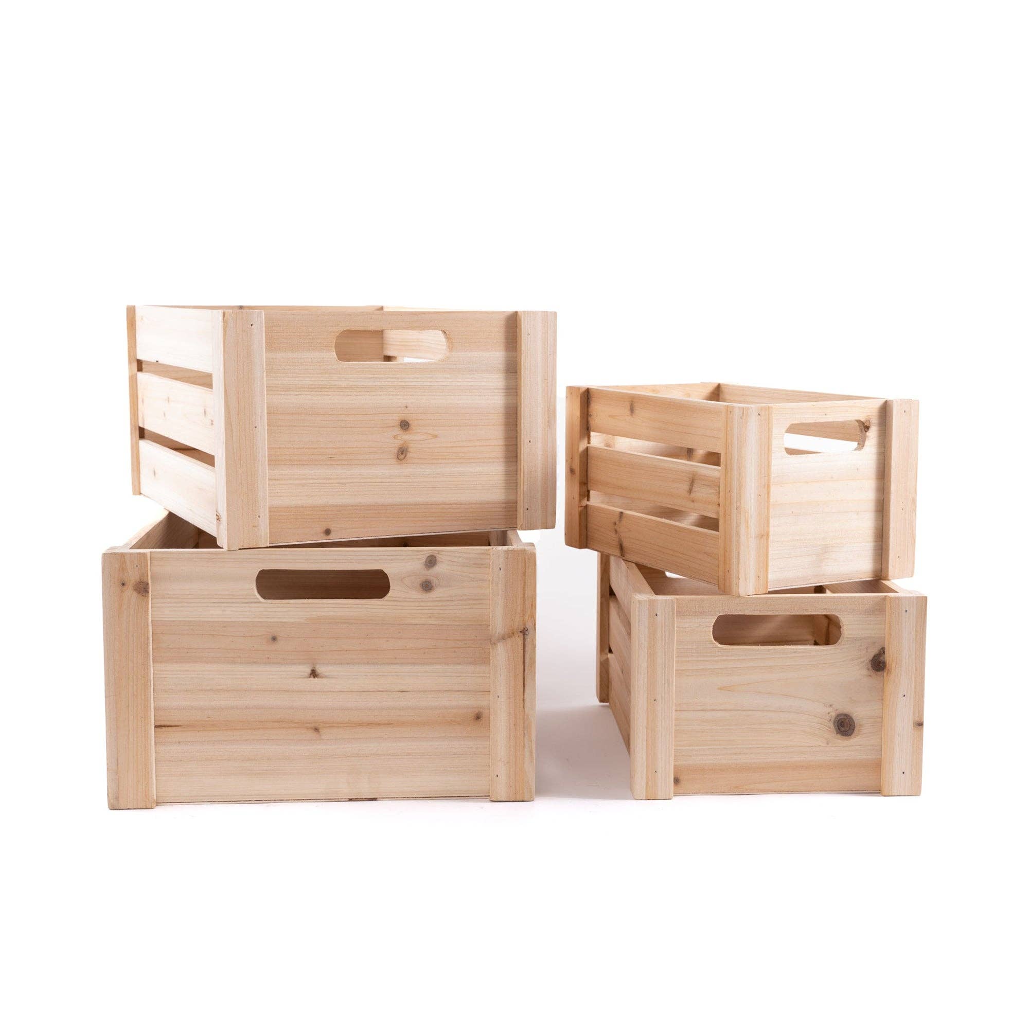 Portofino International Trading, USA - Wholesale Decorative Tabletop Object - Decorative Natural Wood Crate 4 Piece Set3