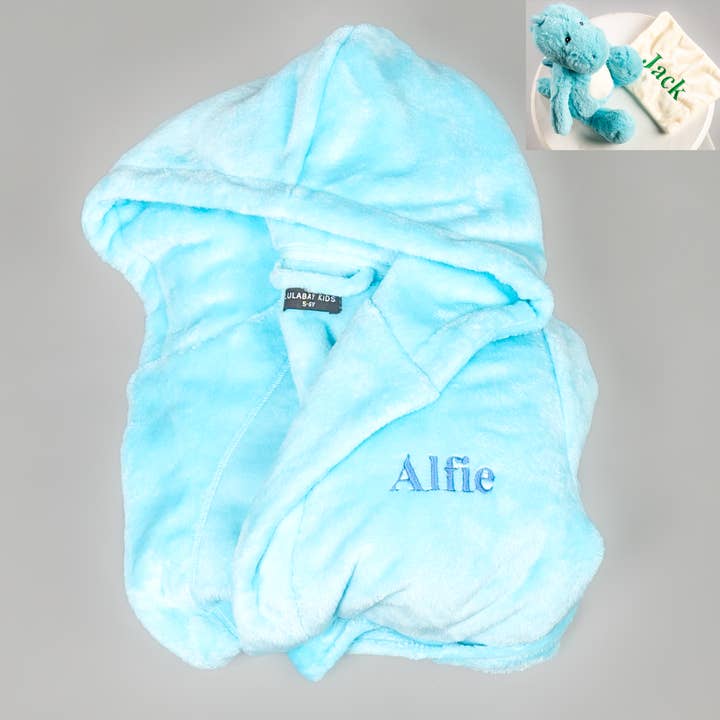 Lulabay gepersonaliseerde badjas met capuchon en dinosaurus voor jongens voor wholesale door Lulabay