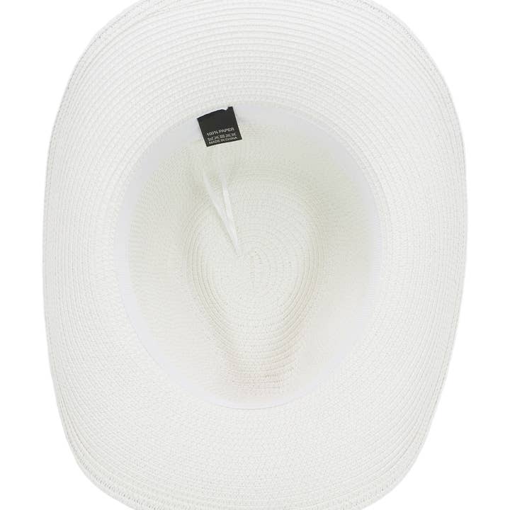 Cap Zone - Wholesale Straw Hat - Women's - Coastal Stitch Braided Belt Paper Straw Cowboy Hat11