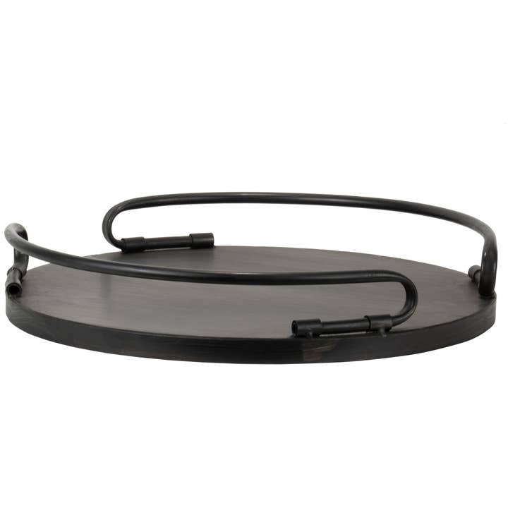 Foreside Home & Garden - Wholesale Decorative Tray - Manhattan Farmhouse Round Metal Decorative Tray Large2