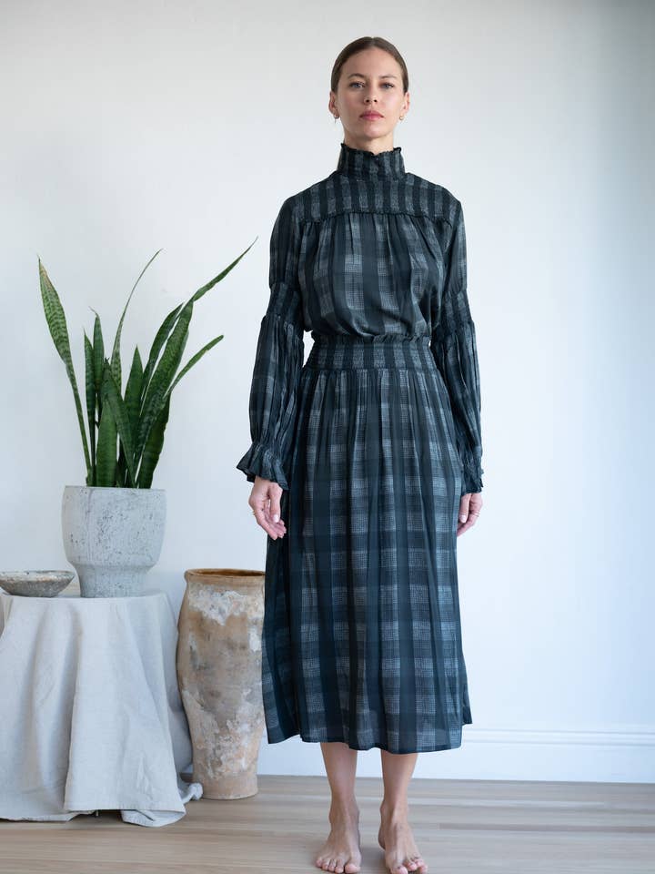 ANA SKIRT in gingham for wholesale by Roma Label