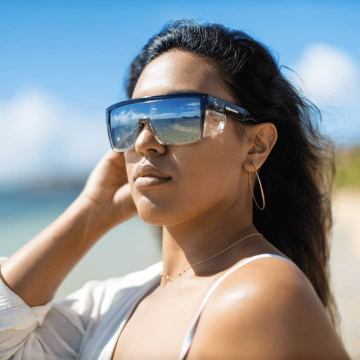 REMOVED BRAND - Wholesale Sunglasses - Unisex - BUZZ Bomb Safety - Silver Mirror Crystal6