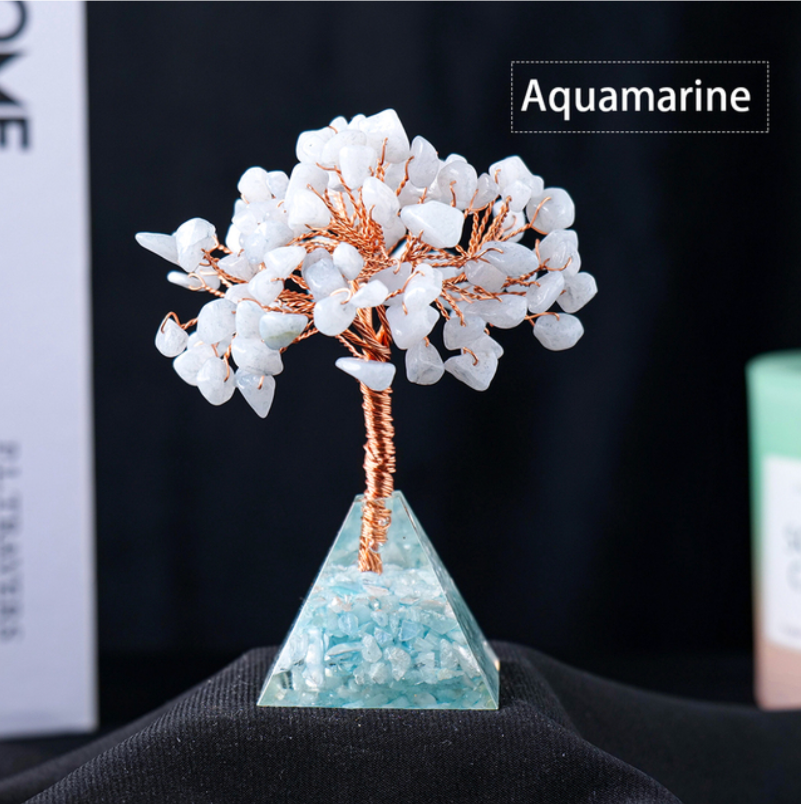 Crystolver (We Cover All Import Fees) - Vente Décorations de table - Arbre de la Fortune en Cristal Naturel avec Base en Pyramide4