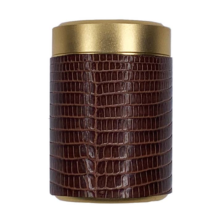 Cognac Lizard Stash kapsel i guld för wholesale av Haus of Topper