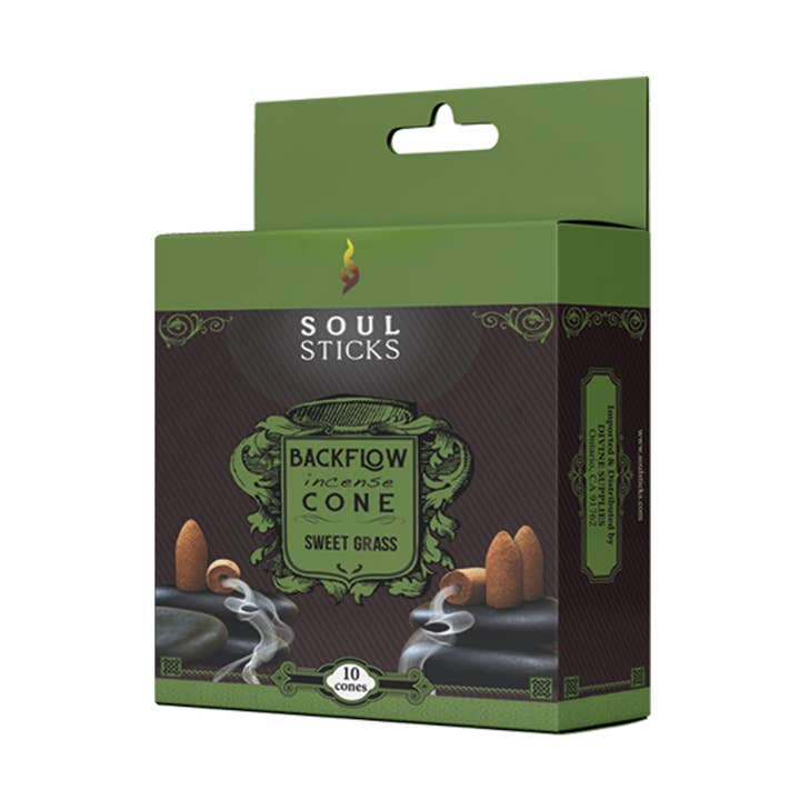 Soul Sticks - Sweetgrass Backflow Cones (12) for wholesale by Designs by Deekay Inc.
