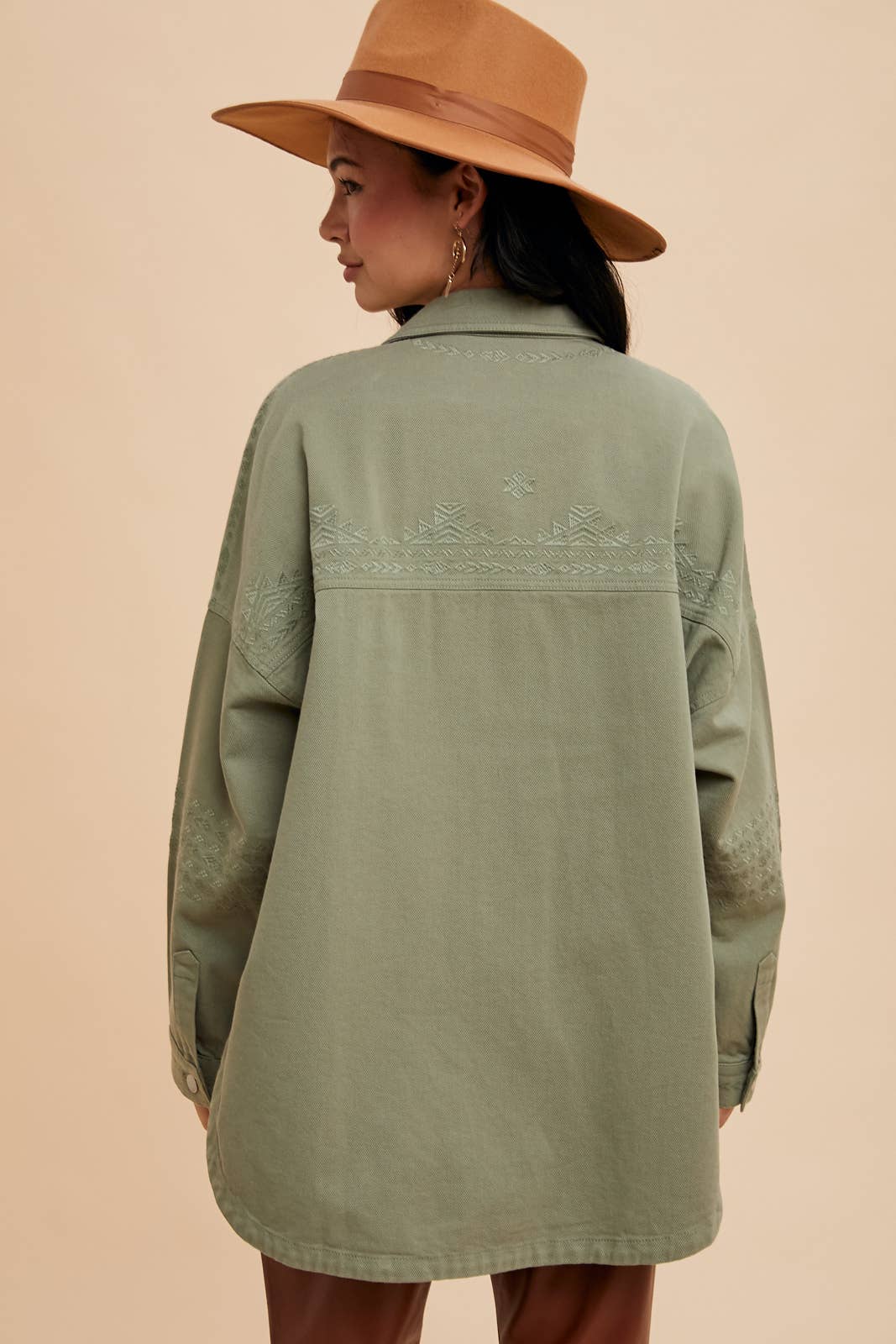 In Loom - Wholesale Shirt Jacket/Shacket - Women's - EMBROIDERED UTILITY SHACKET11