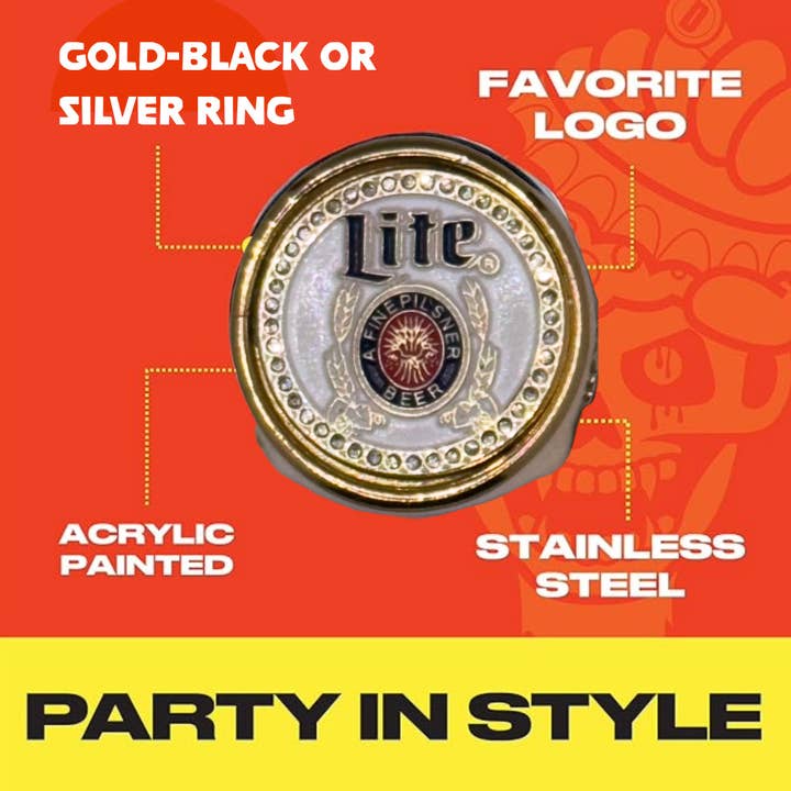 Brassa The deCAPitator ring bottle & can tab opener LLC - Wholesale DIY Beer/Alcohol Kit - Miller Lite deCAPitator ring bottle cap and can tab opener!3