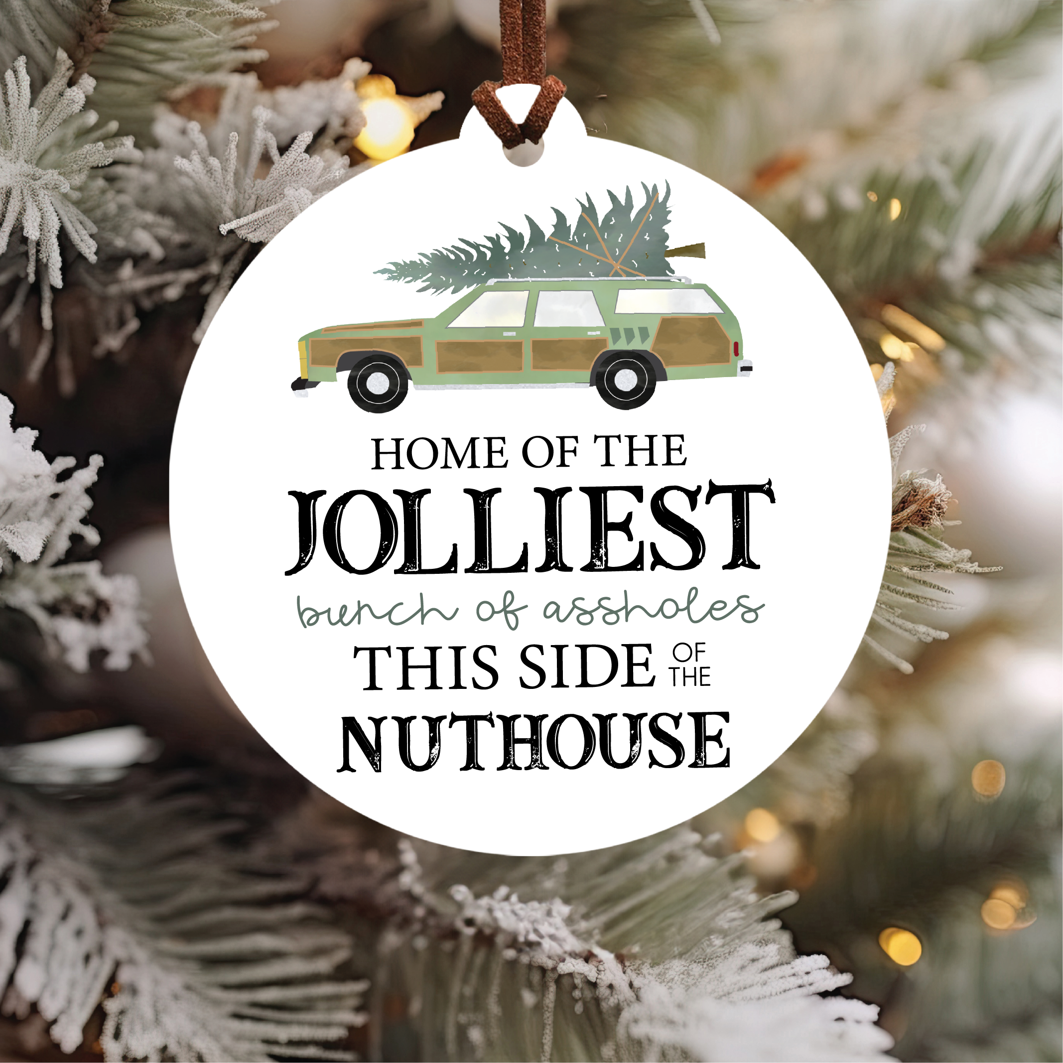 Knotty Design Co. - Wholesale Ornament - Jolliest Bunch of Assholes Christmas Ornament4