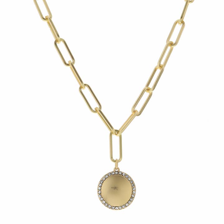 16" Circle with Crystal Outline Necklace for wholesale by Jane Marie