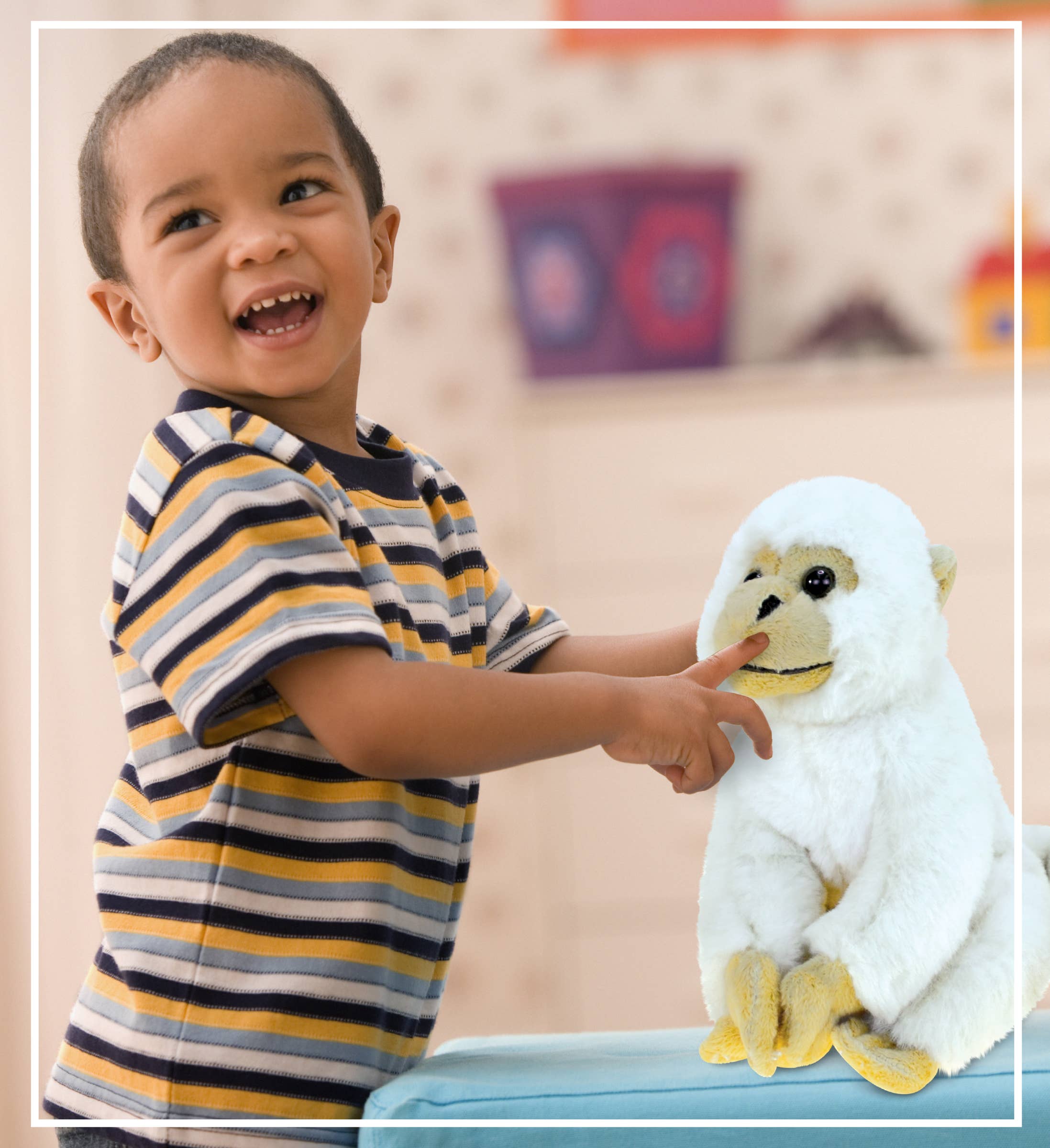 Cota Global - Venta al por mayor Peluche - Niños y bebés - Súper Suave de Peluche - Mono Ardilla Blanco6