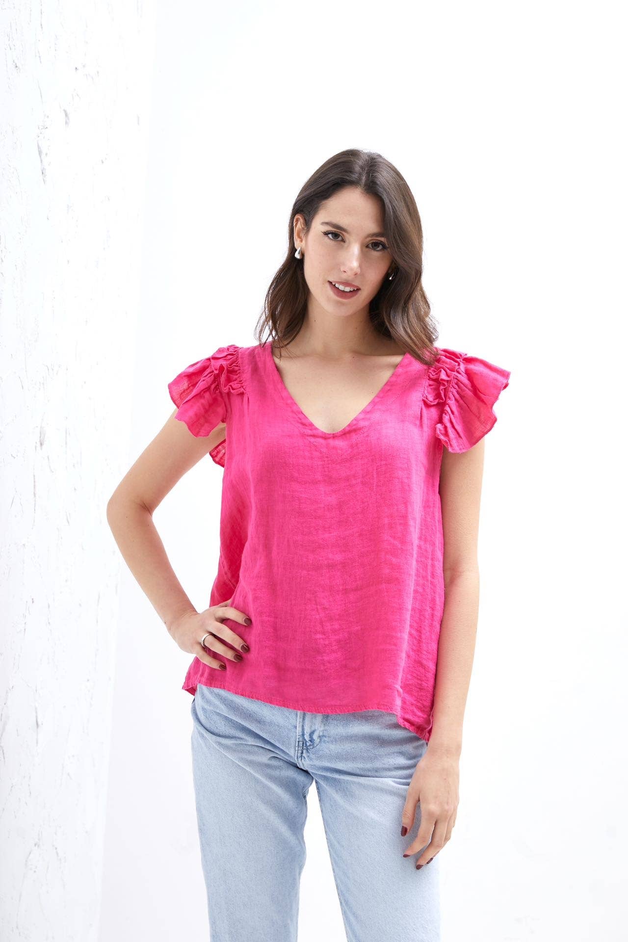 LÉA & LUC - Wholesale Blouse - Women's - 100% Linen Blouse REF. 120199