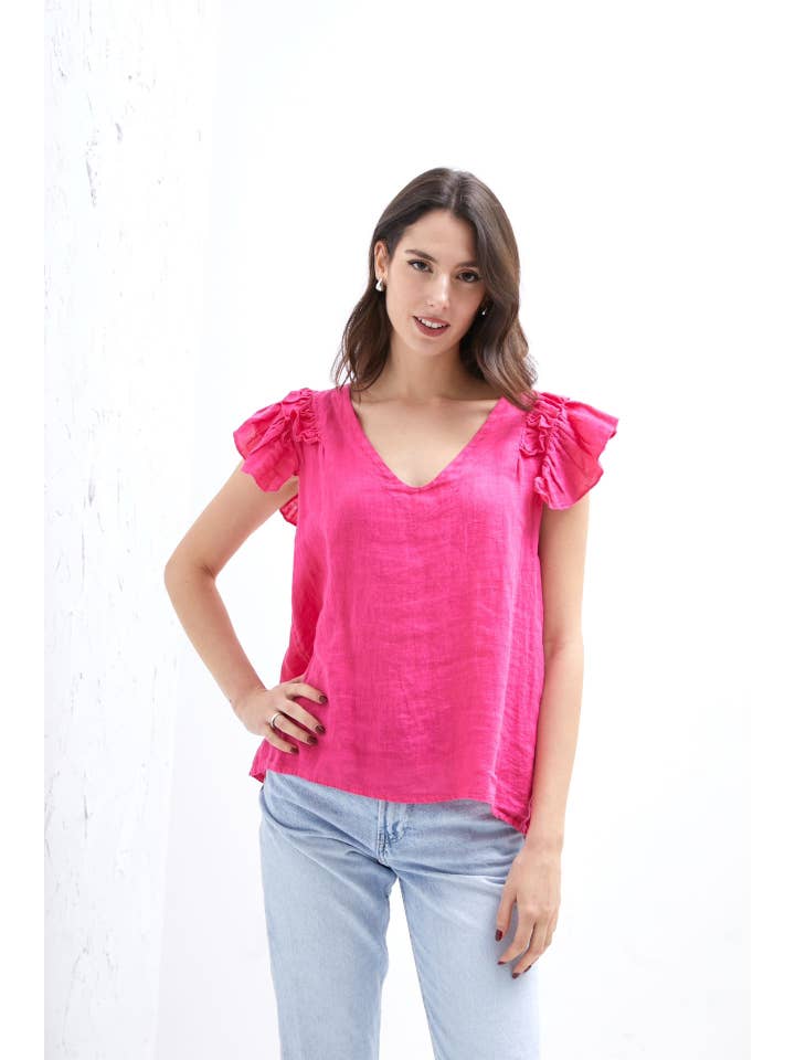 LÉA & LUC - Wholesale Blouse - Women's - 100% Linen Blouse REF. 120199