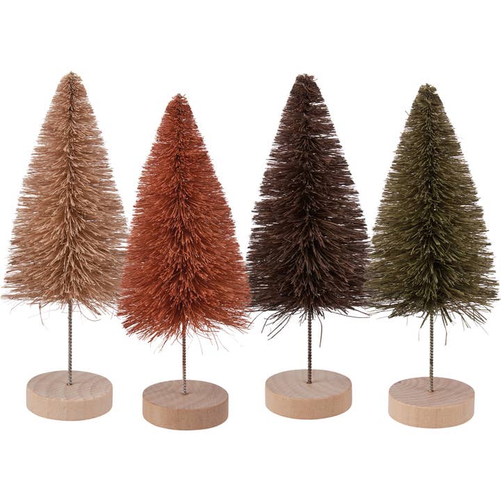 Primitives by Kathy - Wholesale Artificial Christmas Tree - Mixed Winter Bottle Brush Tree Set