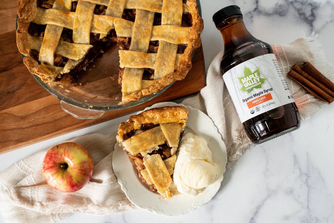 Maple Valley Cooperative - Vente Sirops d'érable - Sirop d'érable biologique ambré et riche verre plat 8 oz3