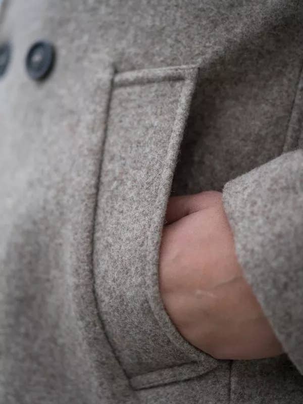 Co Grey Cappotto lungo da uomo in pura lana portoghese in vendita all'ingrosso su Faire2