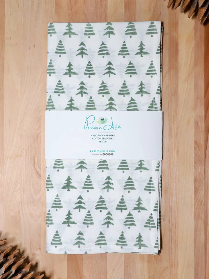 Christmas Tree Cotton Tea Towel for wholesale by Passion Lilie