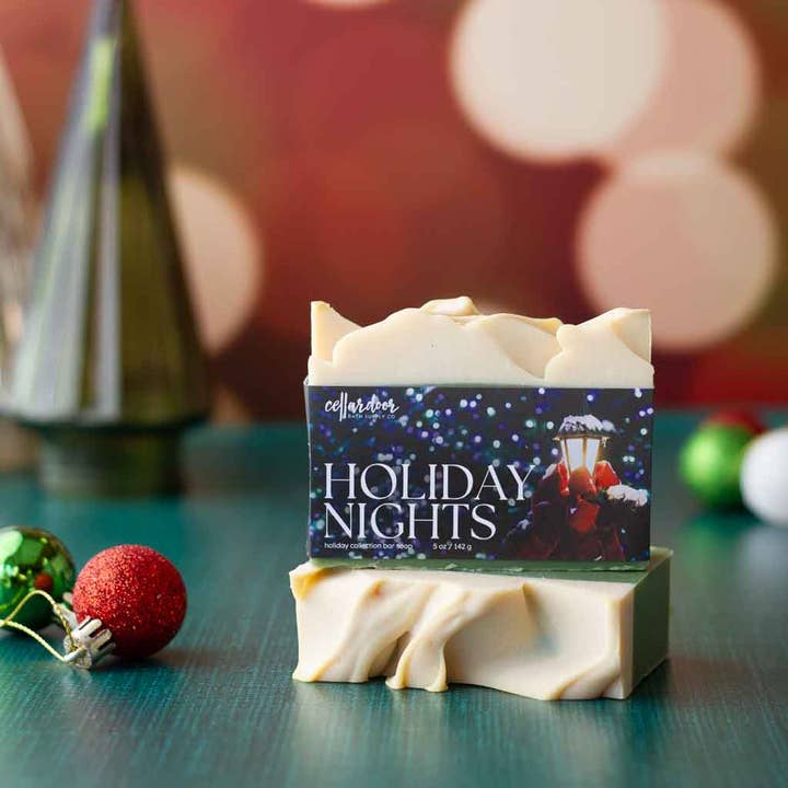Holiday Nights Bar Soap for wholesale by Cellar Door Bath Supply Co.