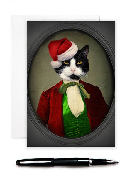 Puccini goes to a Christmas Party - Greeting Card for wholesale by The Lonely Pixel