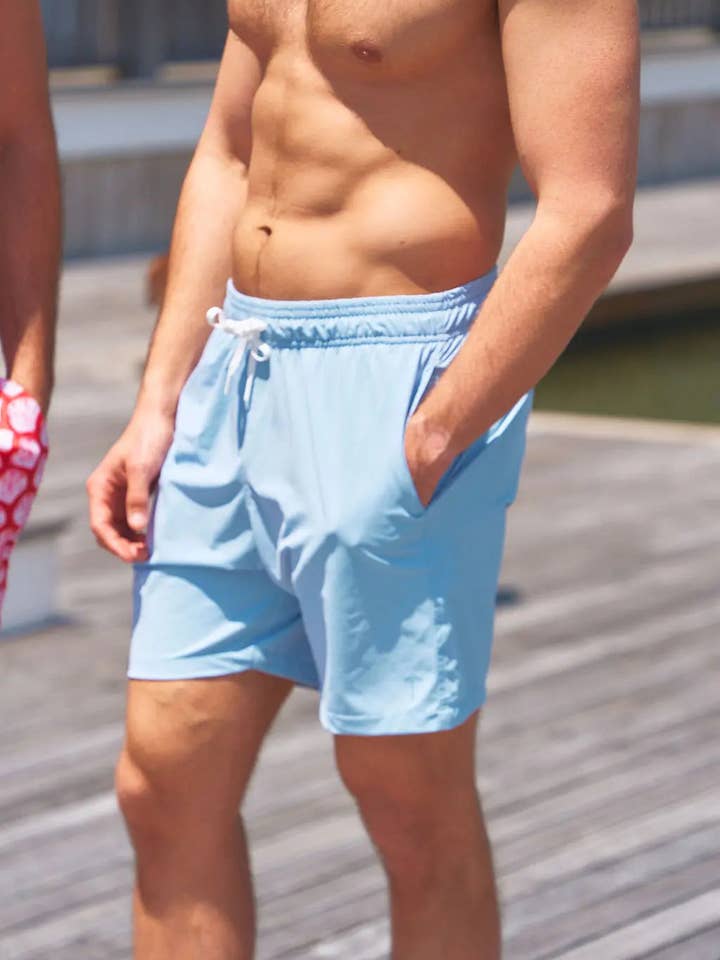 The Newport Trunks - Sky Blue for wholesale by Ricki Beach Club