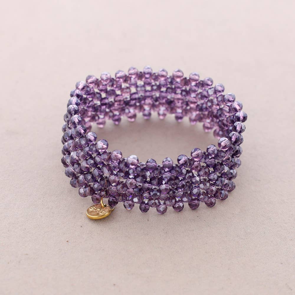 Transparent Gray Faceted Crystal Elastic Bracelet for wholesale on Faire6