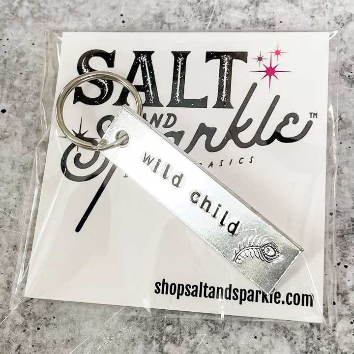 Salt and Sparkle - Wholesale Keychain - Unisex - vitamin sea with wave emoji Aluminum Bar Key Chain