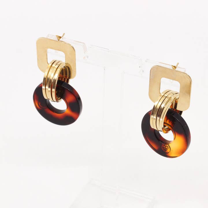 MEGAN Brown Scale Earrings for wholesale by Bonjour Aimée