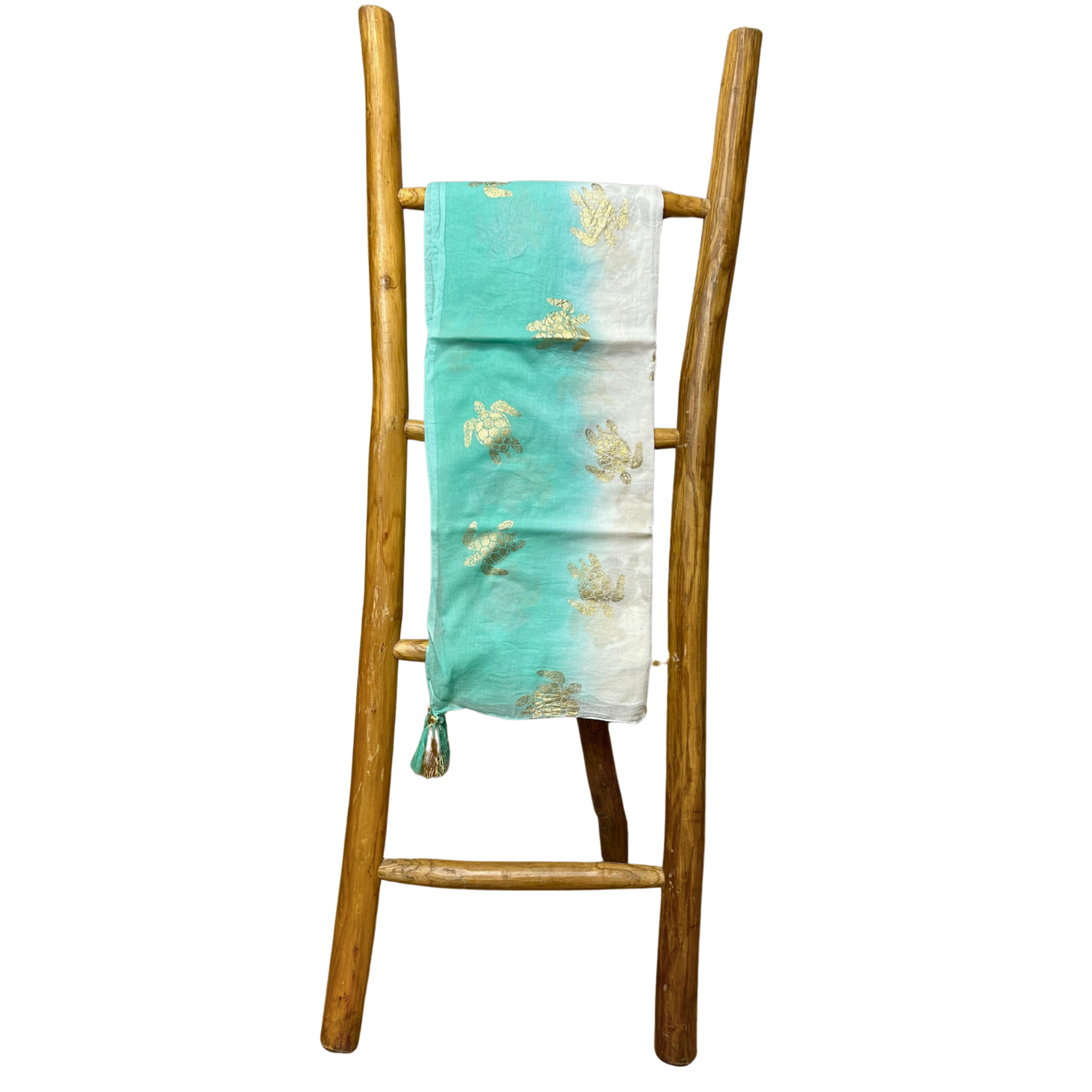 AWGifts Europe - Wholesale Scarf - Women's - Nomad Sari On the Med Collection - Pario - White & Turquoise1