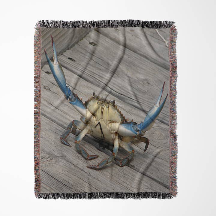 3dRose - Wholesale Throw Blanket - 3dRose, Image of Blue Crab - marine, creature, animal, wildlife, ocean, invertebrate, blue, crab, seafood, Blanket0