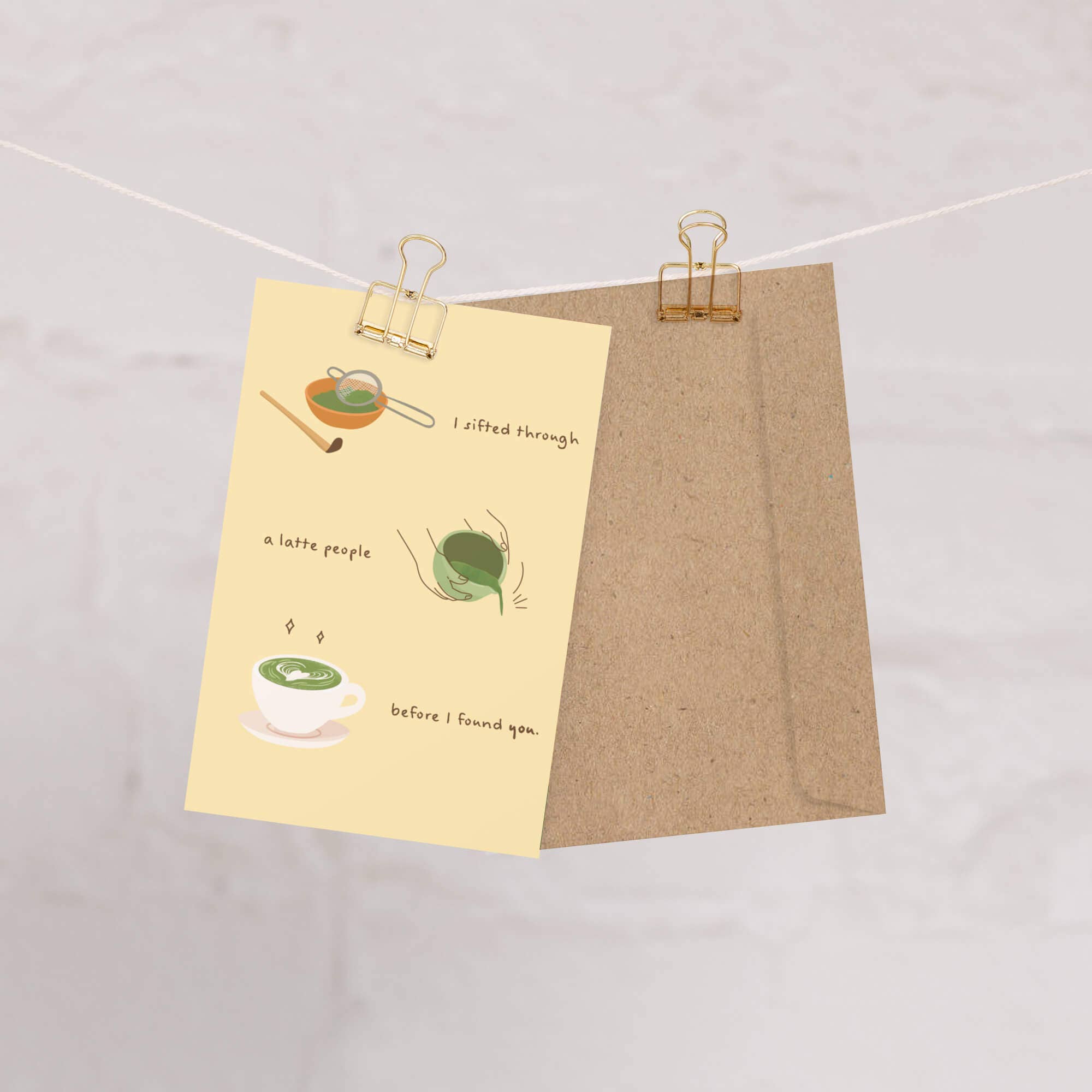 Cute Asian Cards - Wholesale Birthday Card - Sifted a Latte People | Japanese Green Tea Birthday Asian GreetingCard1