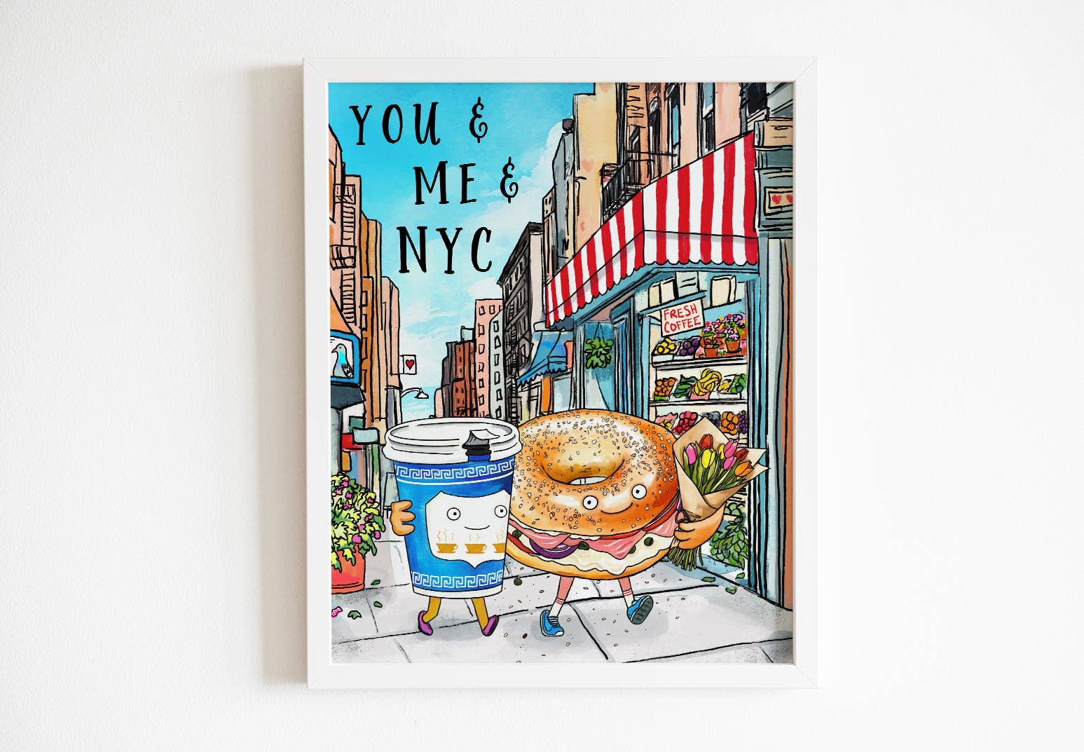 Lemon Zesty - Vendita all'ingrosso Stampa artistica - You and Me and NYC bagel + caffè - stampa artistica 0