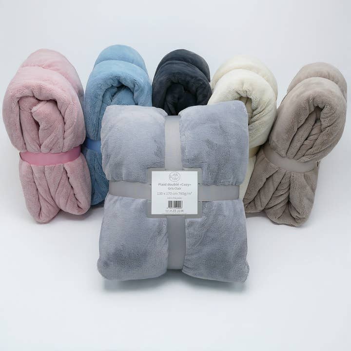 Le comptoir de la plage - Wholesale Throw blanket - Fleece throw 130x170cm - Cozy light beige1