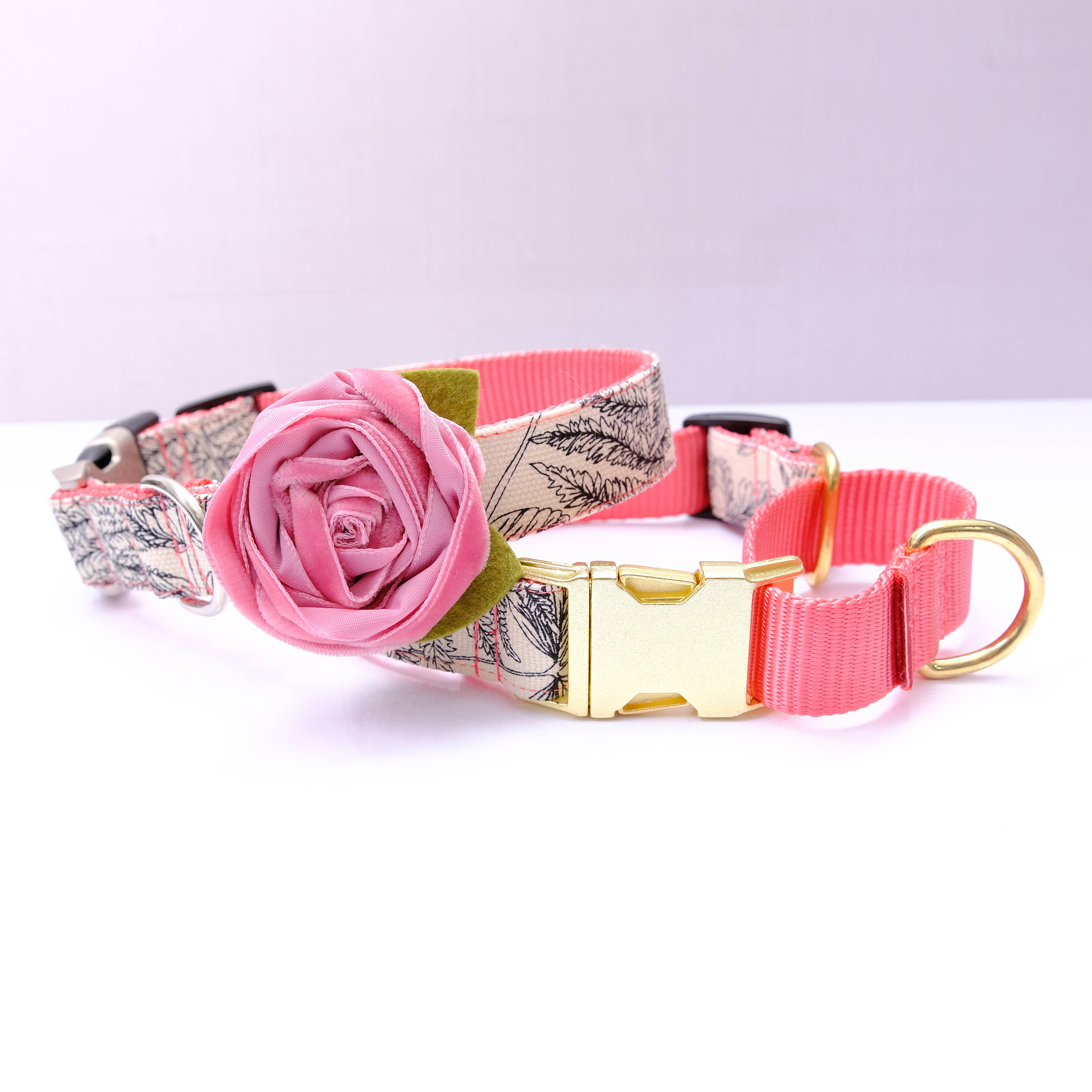 Mimi Green - Wholesale Pet Collar - Dog - Velvet Rose Dog Collar Flower Accessory – 32 Colors!6