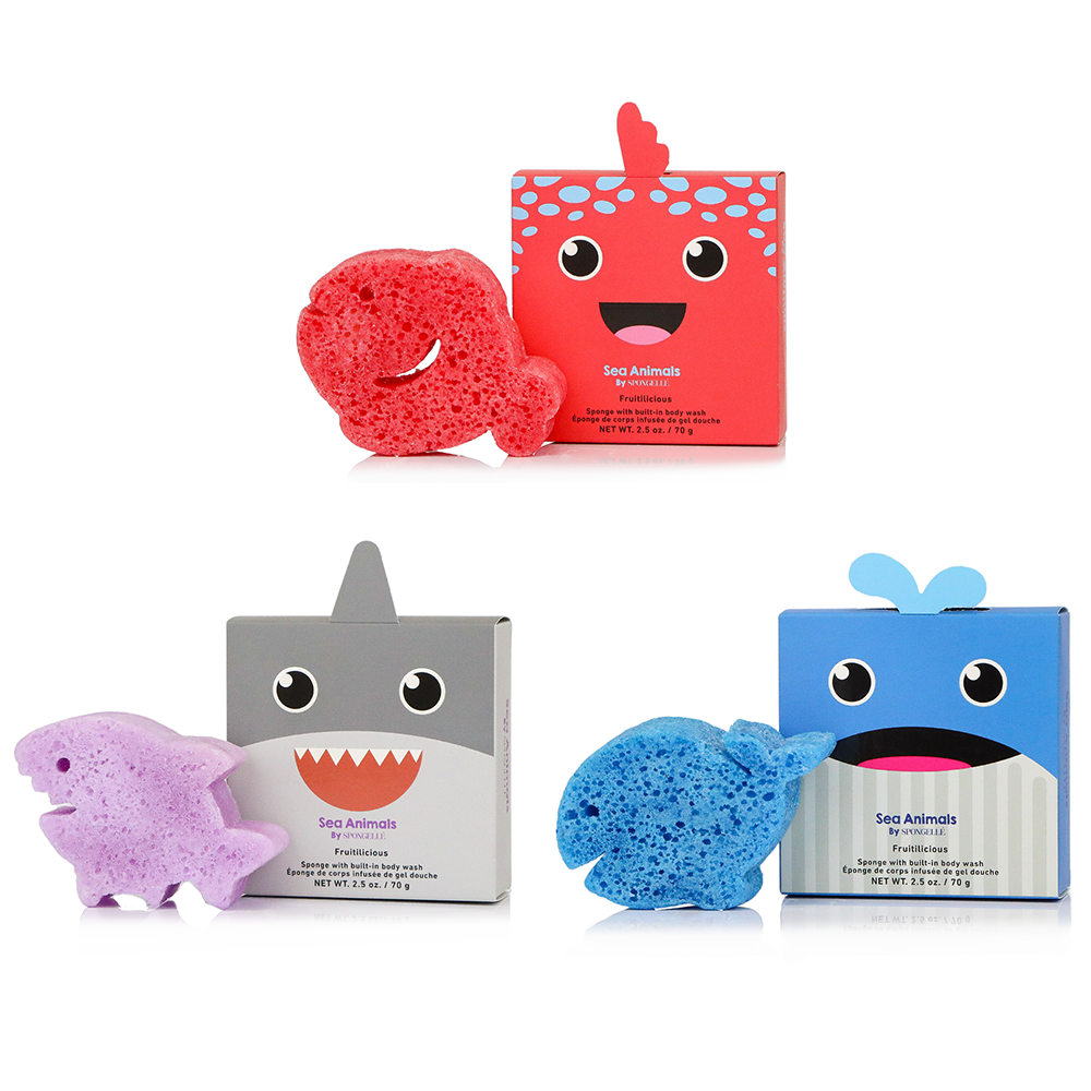 Spongellé | Christmas 2025 | Stocking Stuffers | Gifts - Wholesale Sponge - Kids & Baby - Sea Animals Assorted Sponge Pack for Kids & Baby1