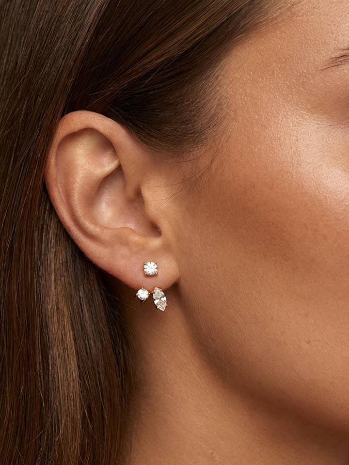 Konvertibla Moissanite Örhängen med Jackett och Stift för wholesale av MUCHV