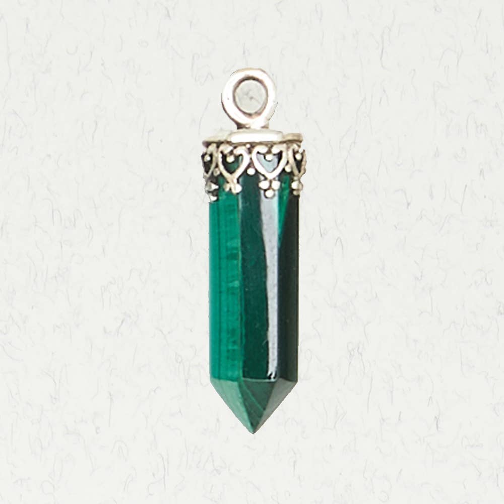 Nirvana LLC - Wholesale Individual Charm/Pendant - Malachite Mid Size Point0