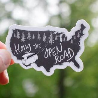 Along the Open Road Sticker for wholesale by Roam Wild Designs