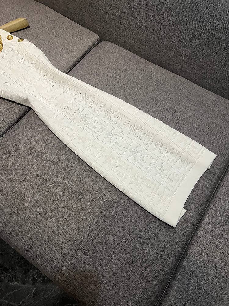 Sanyao Fashion - Venta al por mayor Vestido - Mujer - Vestido de punto ajustado sin mangas con cuentas hecho a mano SY4129