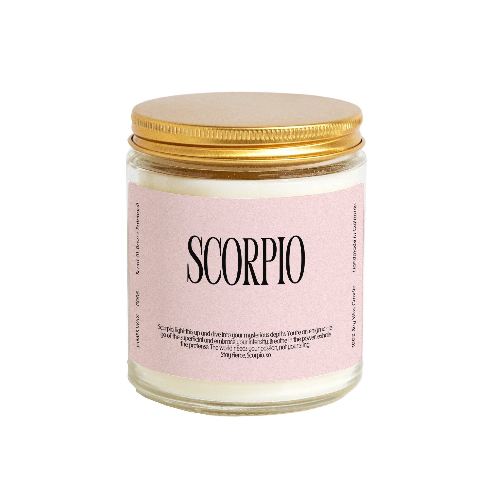 James Wax - Wholesale Jar/Filled Candle - Scorpio Gift Zodiac Sign Candle Astrology Charm G0951