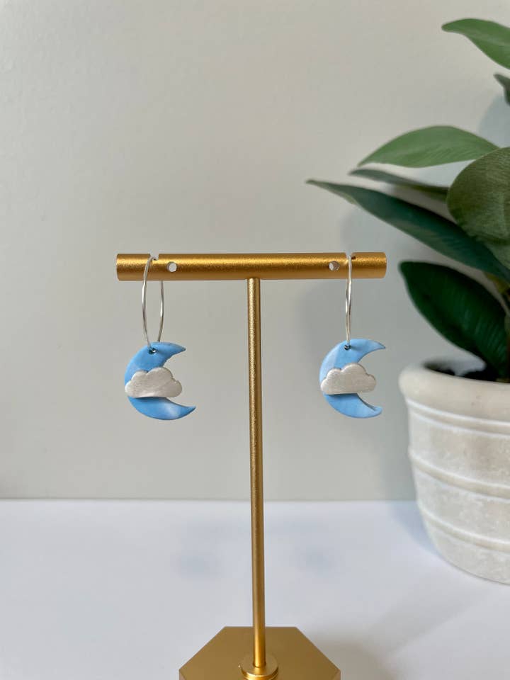 Söta drömmar månen hoops för wholesale av Cozy Clay LLC