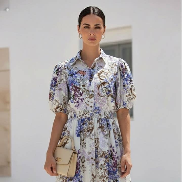 Vestito Avalee | Bianco Floreale per la vendita all'ingrosso da parte di Stellino