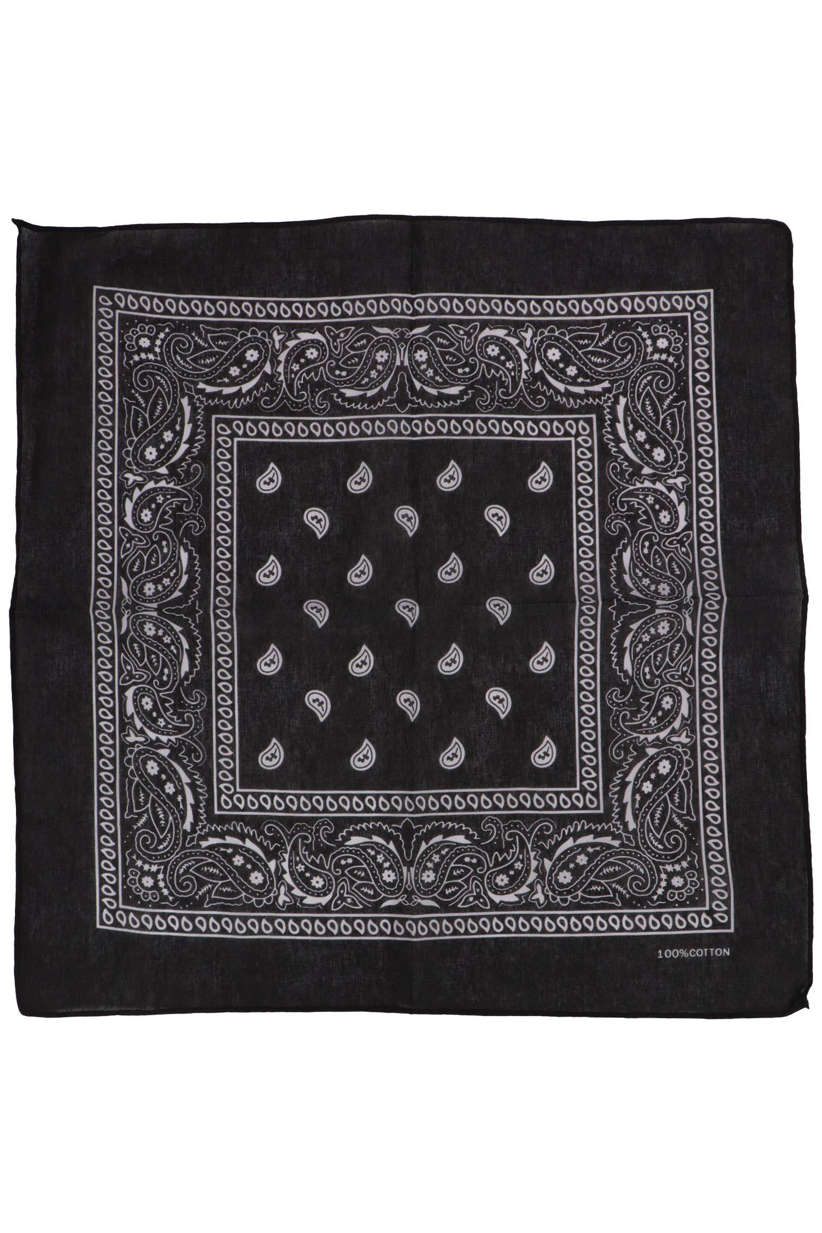 Cap Zone – Engroshandel Bandana - Dame – Klassisk firkantet bandana i bomuld med paisleyprint1