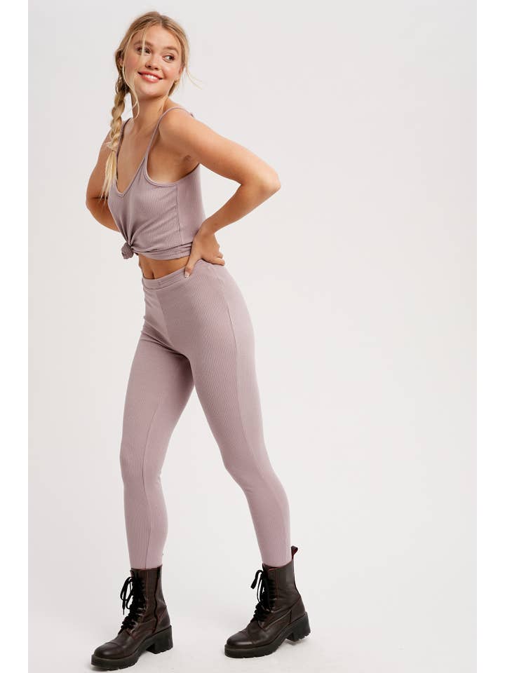 Listicle - Wholesale Lounge Set - Women's - Ribbed Knit Cami & Leggings Lounge Set31