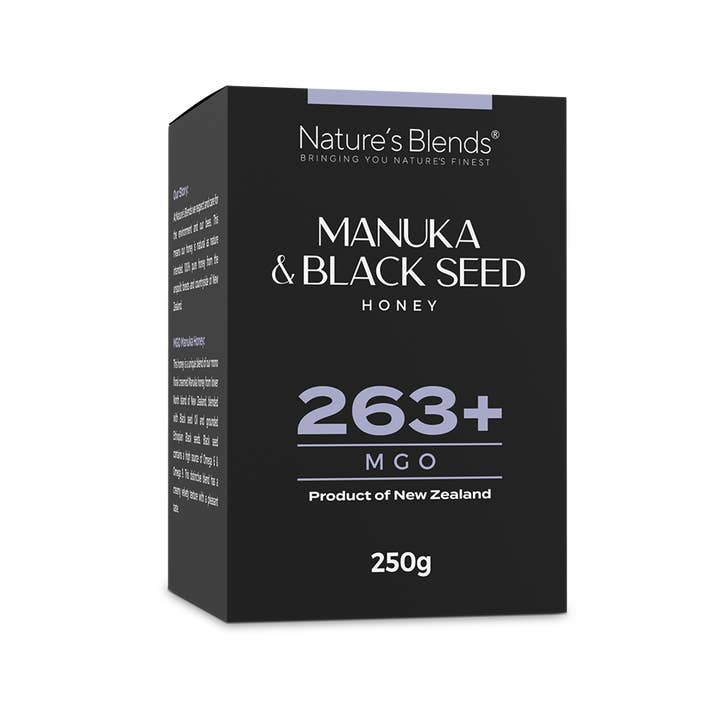 Nature’s Blends - Wholesale Honey - Black Seed & Manuka Honey 263+ MGO (250g)1