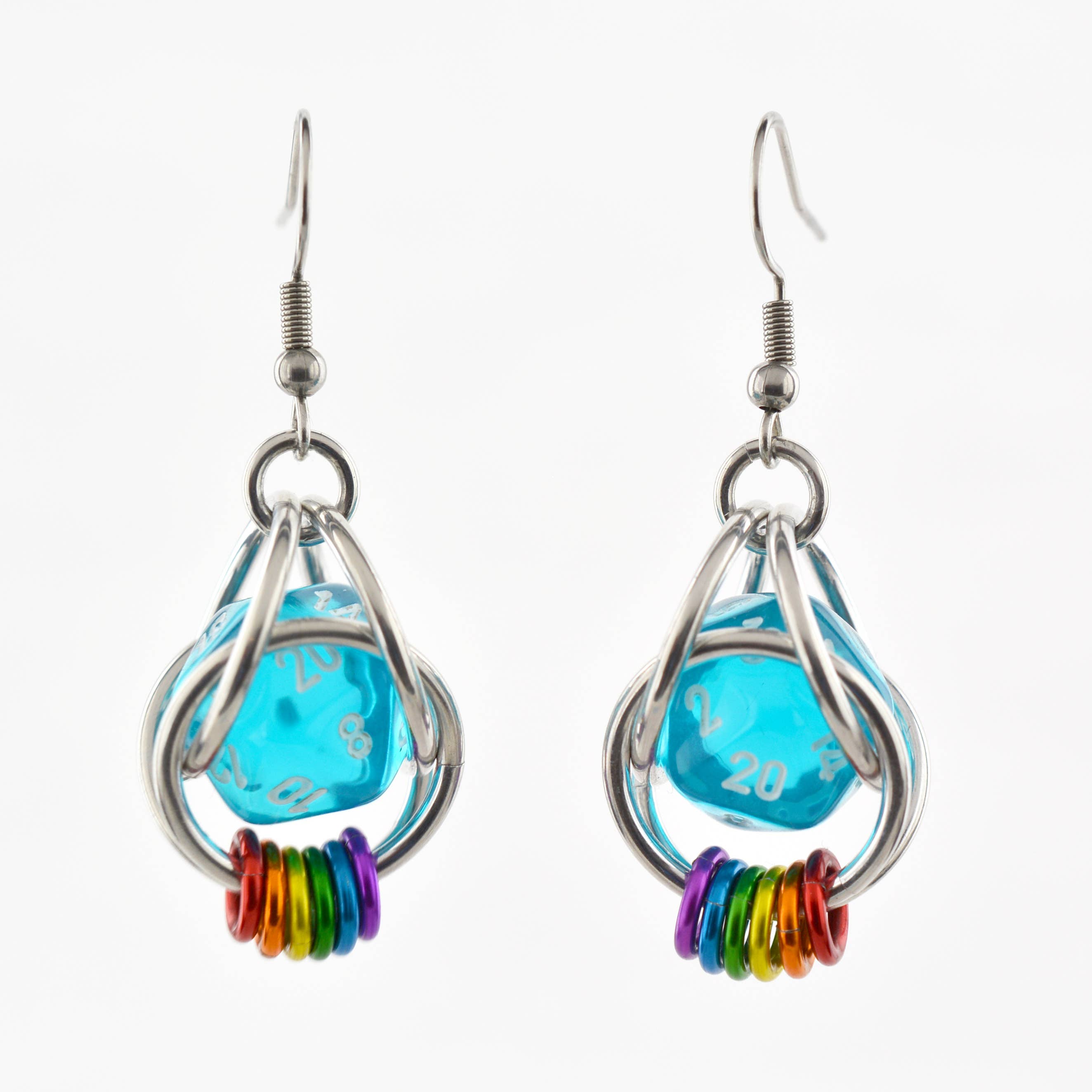 Rebeca Mojica Jewelry - Wholesale Dangle Earrings - d20 Earrings - LGBTQ Rainbow or Ombre Coil7