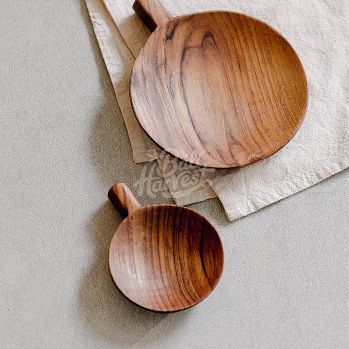 Bali Harvest – wholesale Serveringsfat – Teak trä paddel platta - servering maträtt bricka med handtag