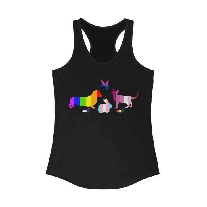 Pink N Paw - Wholesale Tank Top - Women's - Pride Pack - Racerback Tank, Rainbow LGBTQA1