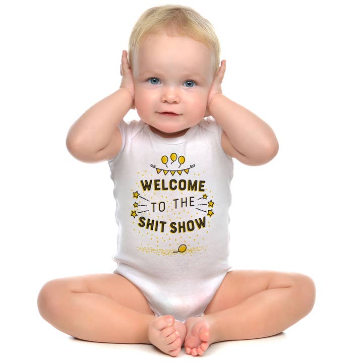 Wry Baby - Wholesale Bodysuit (Non-Footed) - Baby - Welcome to the Shit Show | Funny Baby Clothing | White1