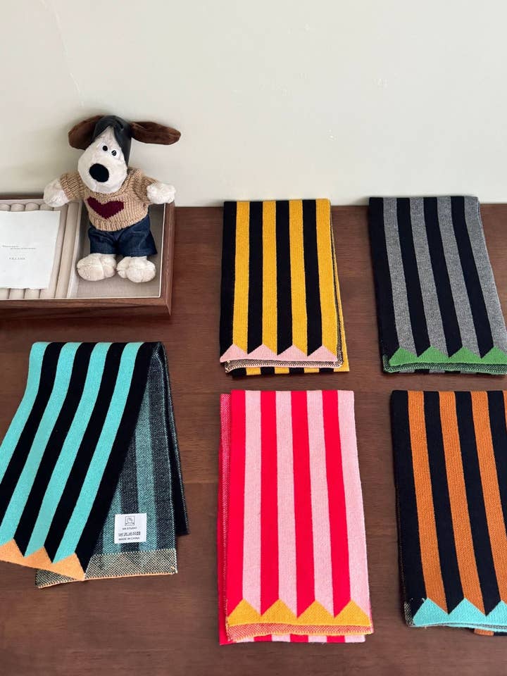 Vertical Striped Colorblock Scarf for wholesale by VividLux